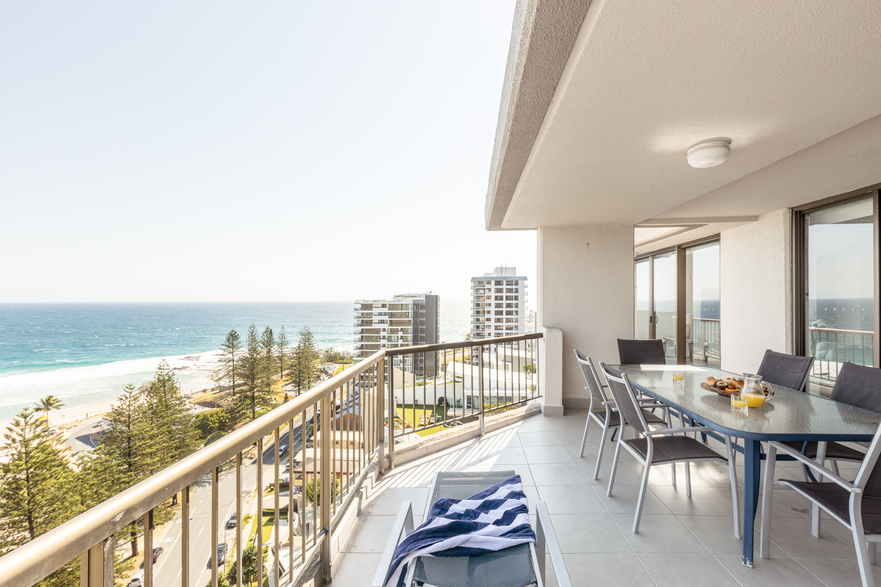 Three bedroom apartment living area with ocean views